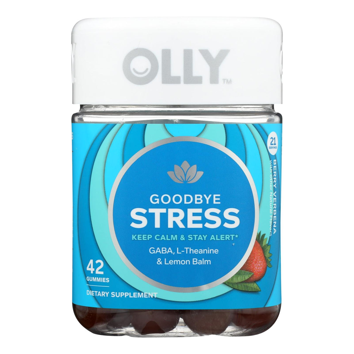 Olly Goodbye Stress Berry Gummies: Natural Stress Relief Supplement for a Calmer Mind, 42 Count - Cozy Farm