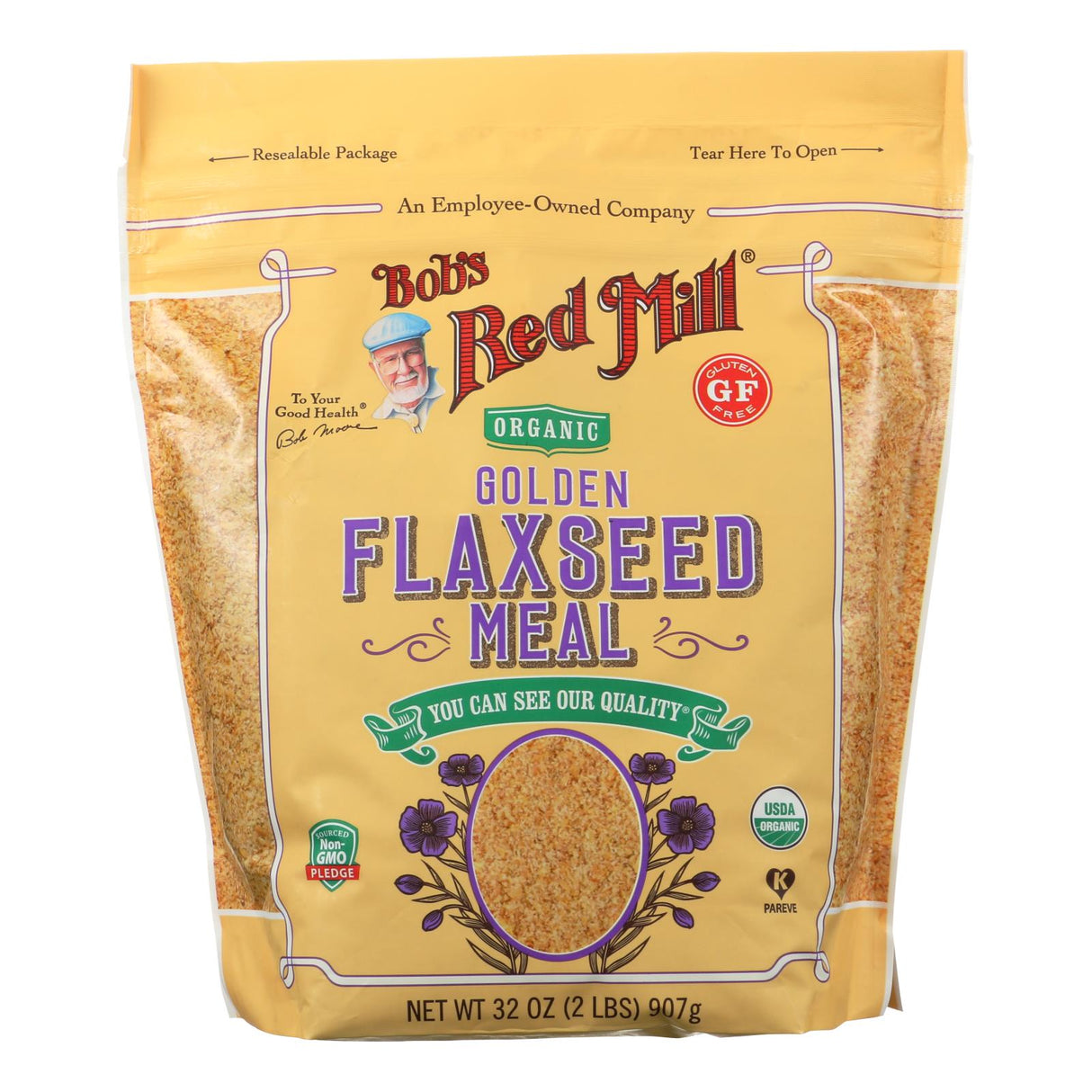 Bob's Red Mill Organic Flaxseed Meal, 4-Pack, 32 Oz. (Bulk, Non-GMO, Gluten-Free) - Cozy Farm