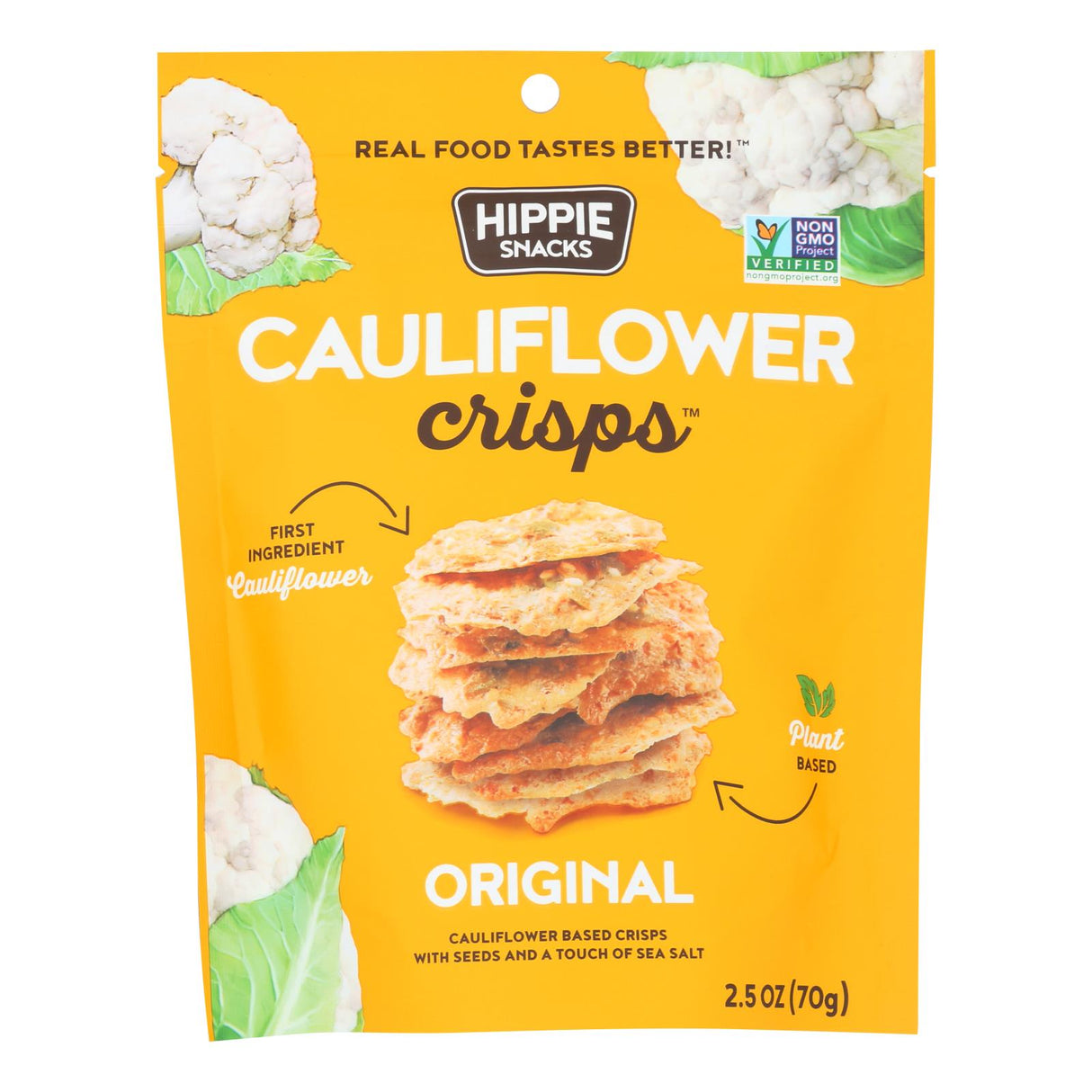 Hippie Snacks Original Cauliflower Crisps (8 Pack - 2.5 Oz. Bags) - Cozy Farm