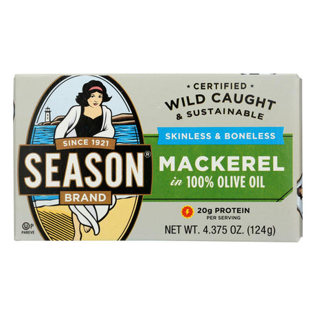 Season Mackerel Fillets in Olive Oil | 4.375 Oz | Pack of 12 - Cozy Farm 
