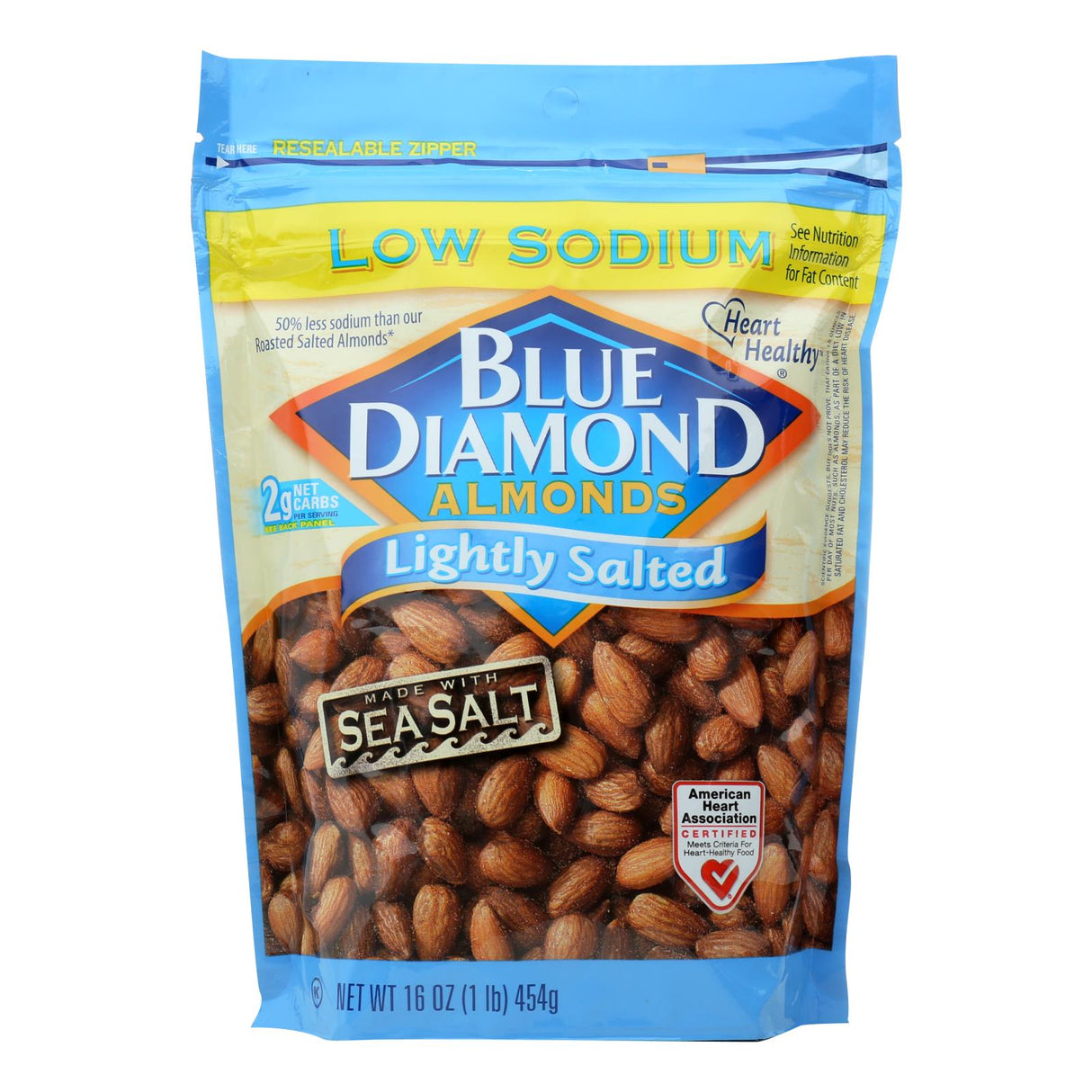 Blue Diamond Perfectly Portioned Lightly Salted Low Sodium Almonds (Pack of 6 - 16 Oz.) - Cozy Farm