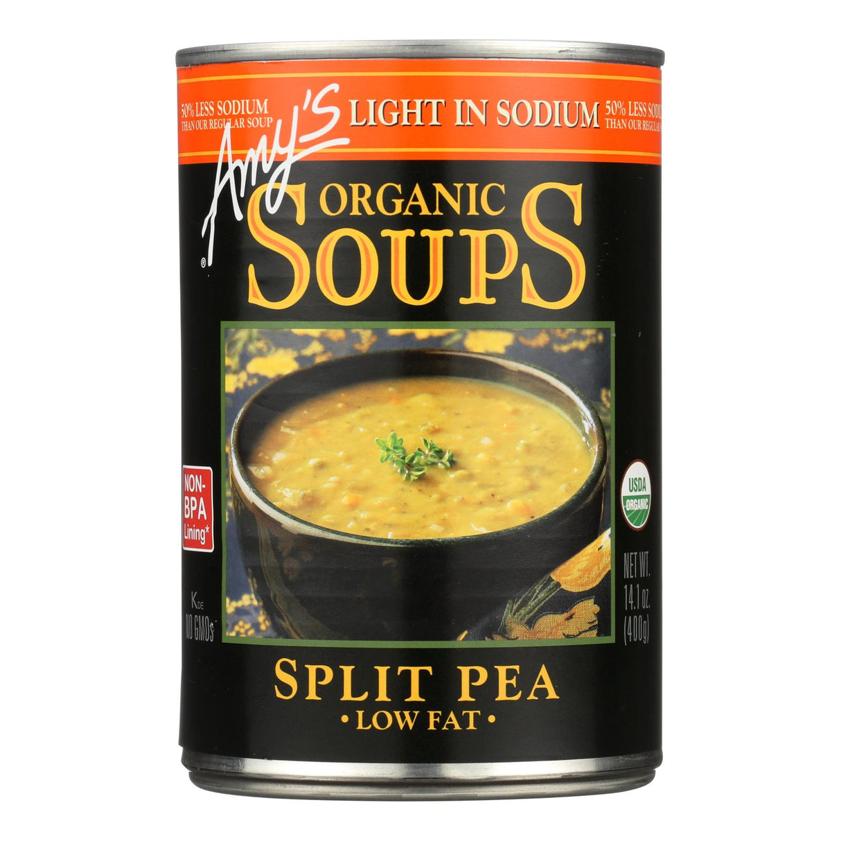 Amy's Organic Low Sodium Split Pea Soup, 14.1 Oz. - Cozy Farm