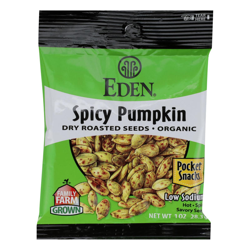 Eden Foods Organic Spicy Dry Roasted Pumpkin Seeds, 1 Oz (Case of 12) - Cozy Farm 