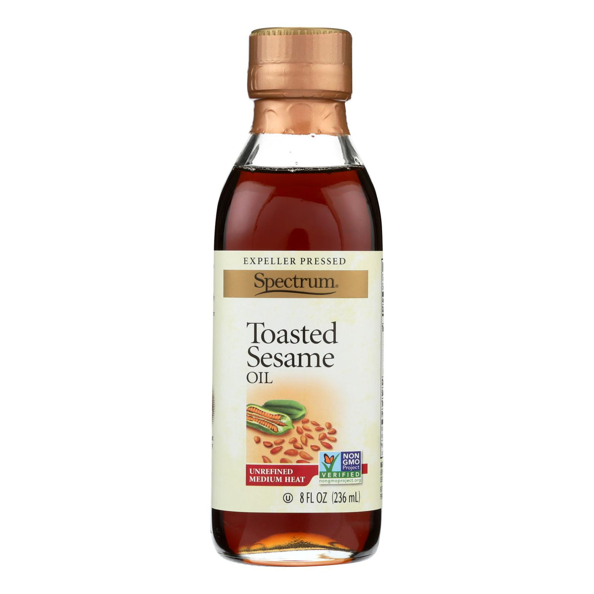 Spectrum Naturals Unrefined Organic Toasted Sesame Oil, 8 Oz (Pack of 6) - Cozy Farm