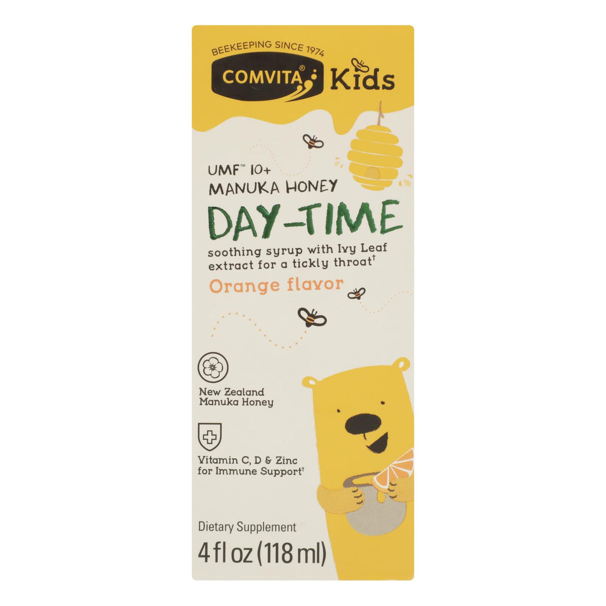 Comvita Kid's Syrup Daytime Orange Manuka Honey - 4 Fl. Oz. - Cozy Farm