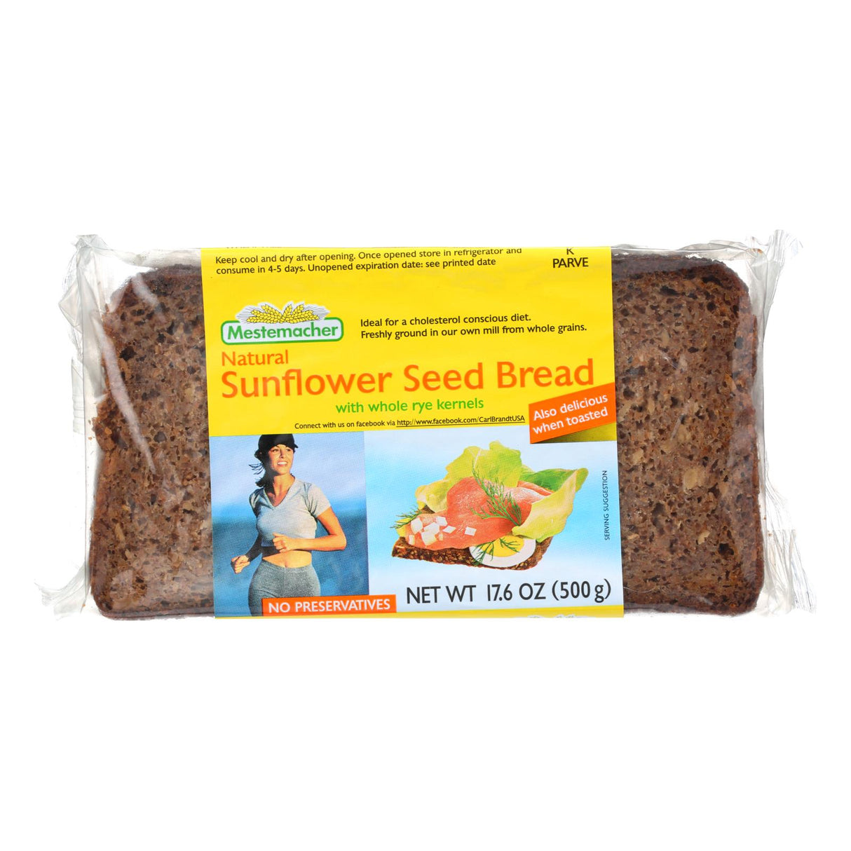 Mestemacher Organic Sunflower Seed Bread, 17.6 Oz Pack of 12 - Cozy Farm