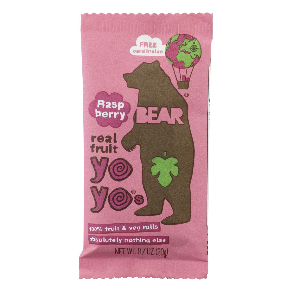 Bear Real Fruit Yoyo Snacks for Kids - Raspberry Goodness (Pack of 6 - 3.5 Oz.) - Cozy Farm