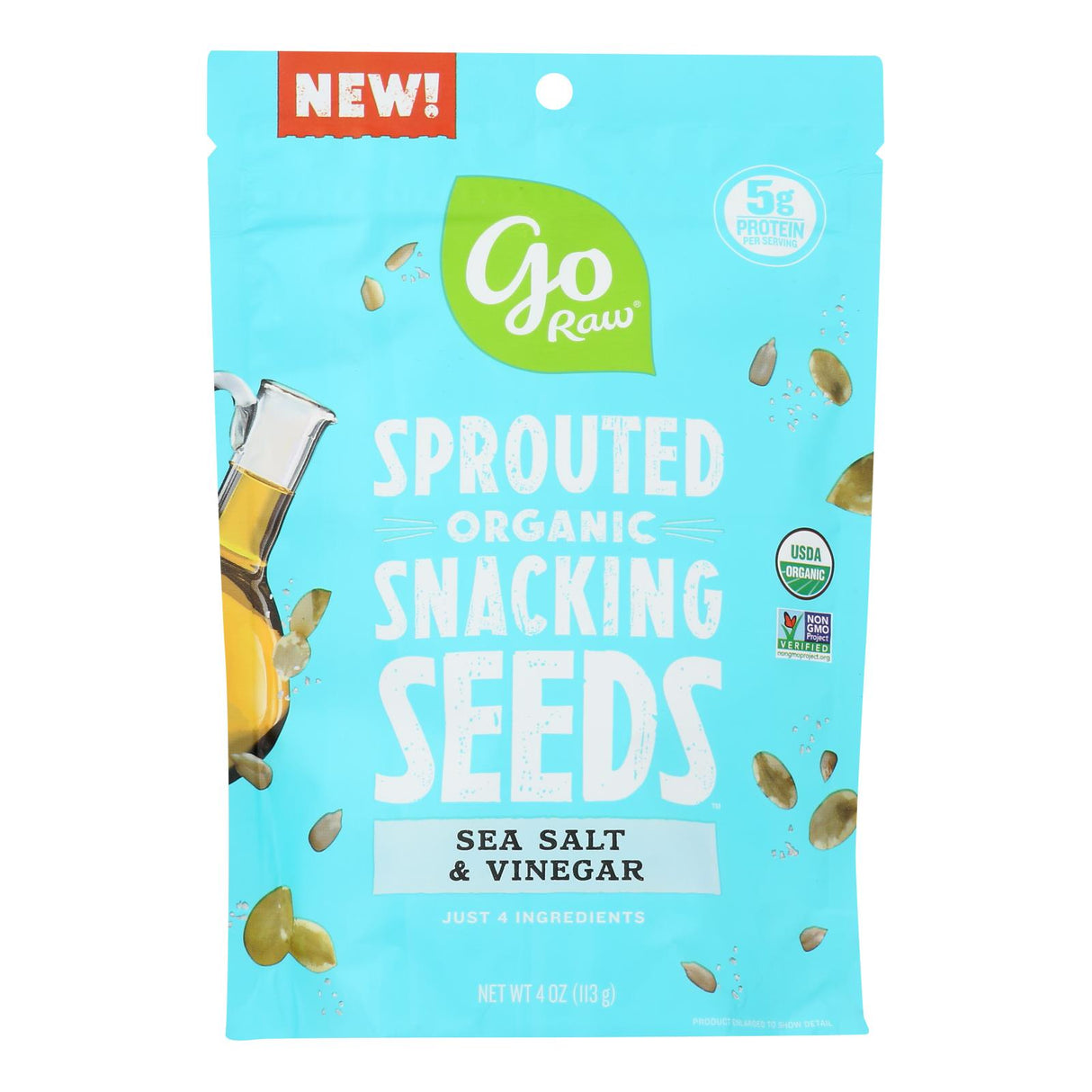 Go Raw Salt & Vinegar Sprouted Snack Seeds (10 - 4 Oz. Bags) - Cozy Farm