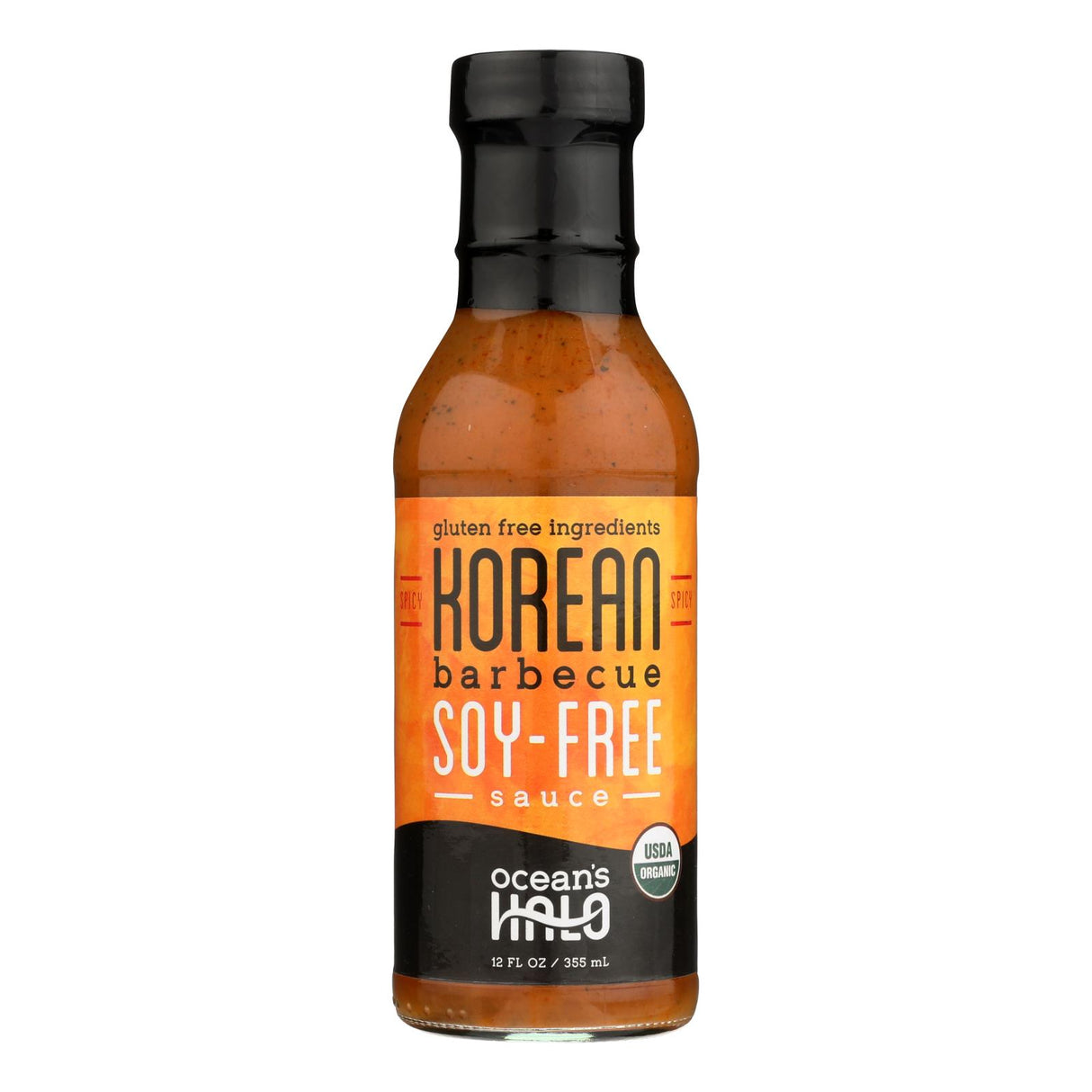 Ocean's Halo Spicy BBQ Sauce, 12 Fl Oz, Pack of 6 - Cozy Farm