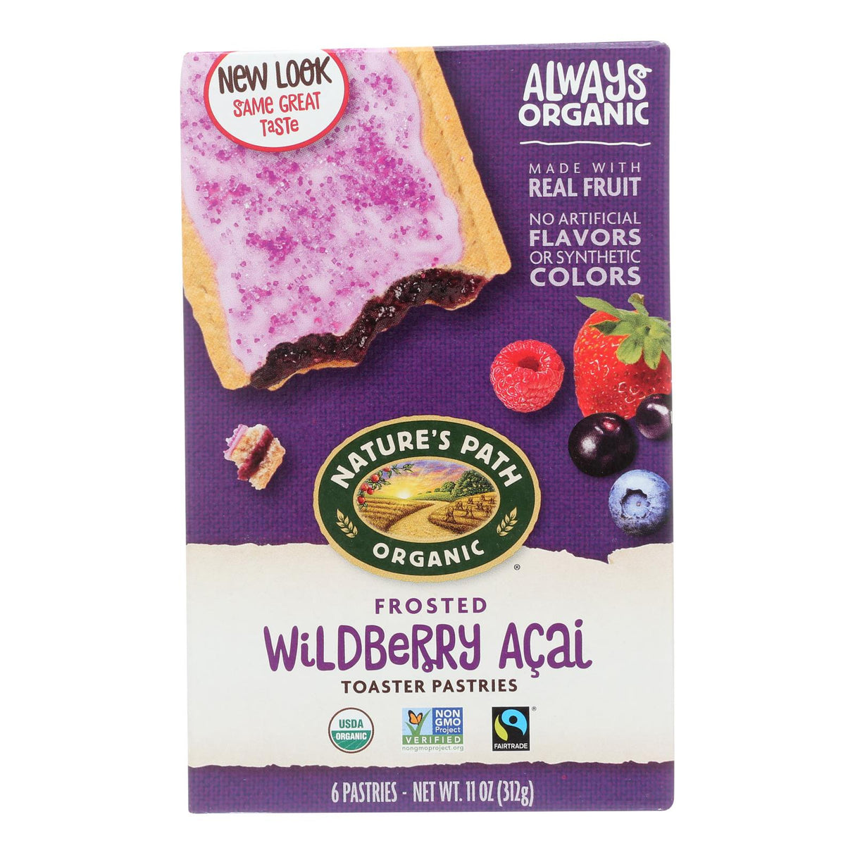 Nature's Path Organic Wildberry Acai Frosted Toaster Pastries, 12 Count Box (11 Oz. Each) - Cozy Farm