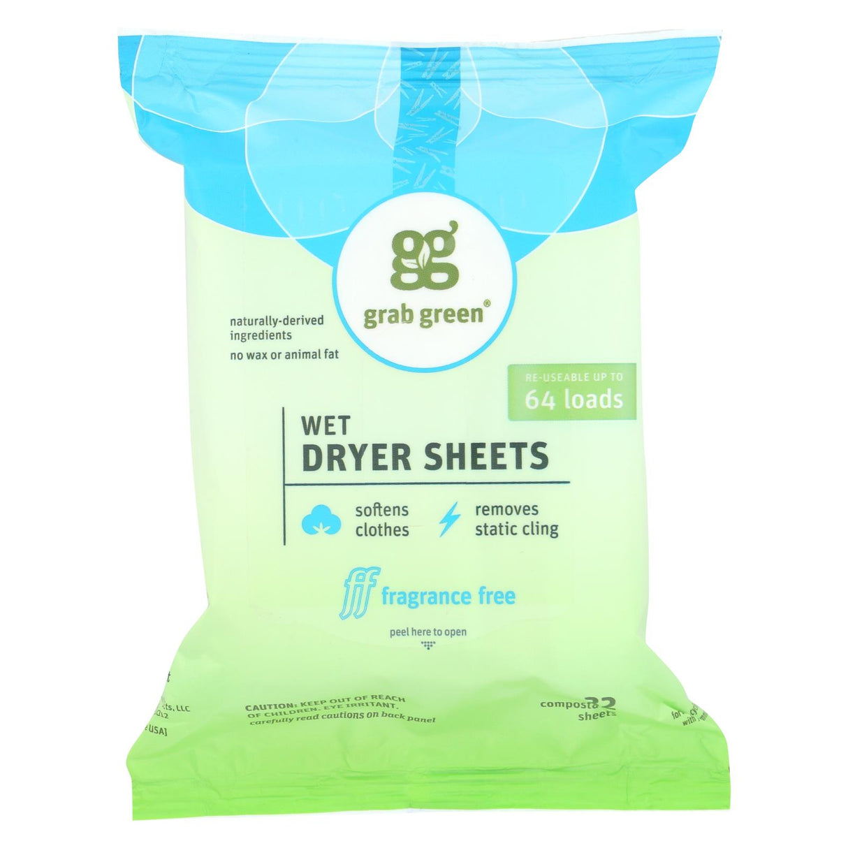 Grab Green Fragrance-Free Laundry Detergent (Pack of 6 - 32 Loads) - Cozy Farm