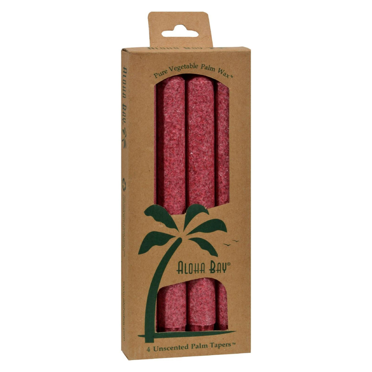 Aloha Bay Palm Tapers - Pack of 4 Burgundy Candles - Cozy Farm