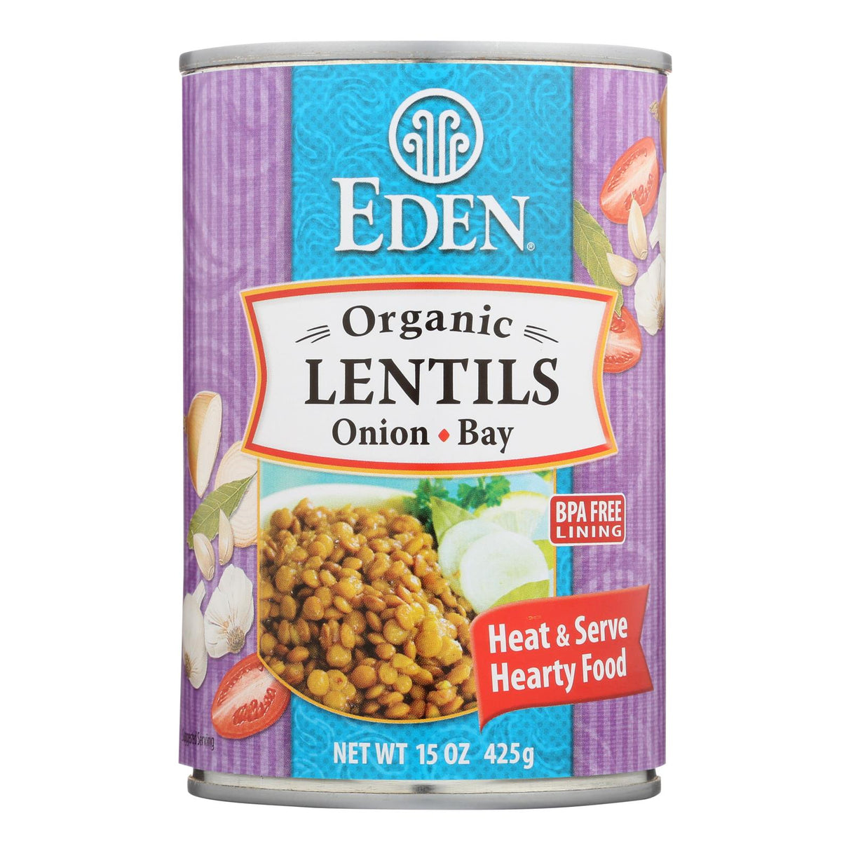 Organic Eden Lentils with Onion, Bay Leaf, and Black Pepper - 15 Oz. (Pack of 12) - Cozy Farm