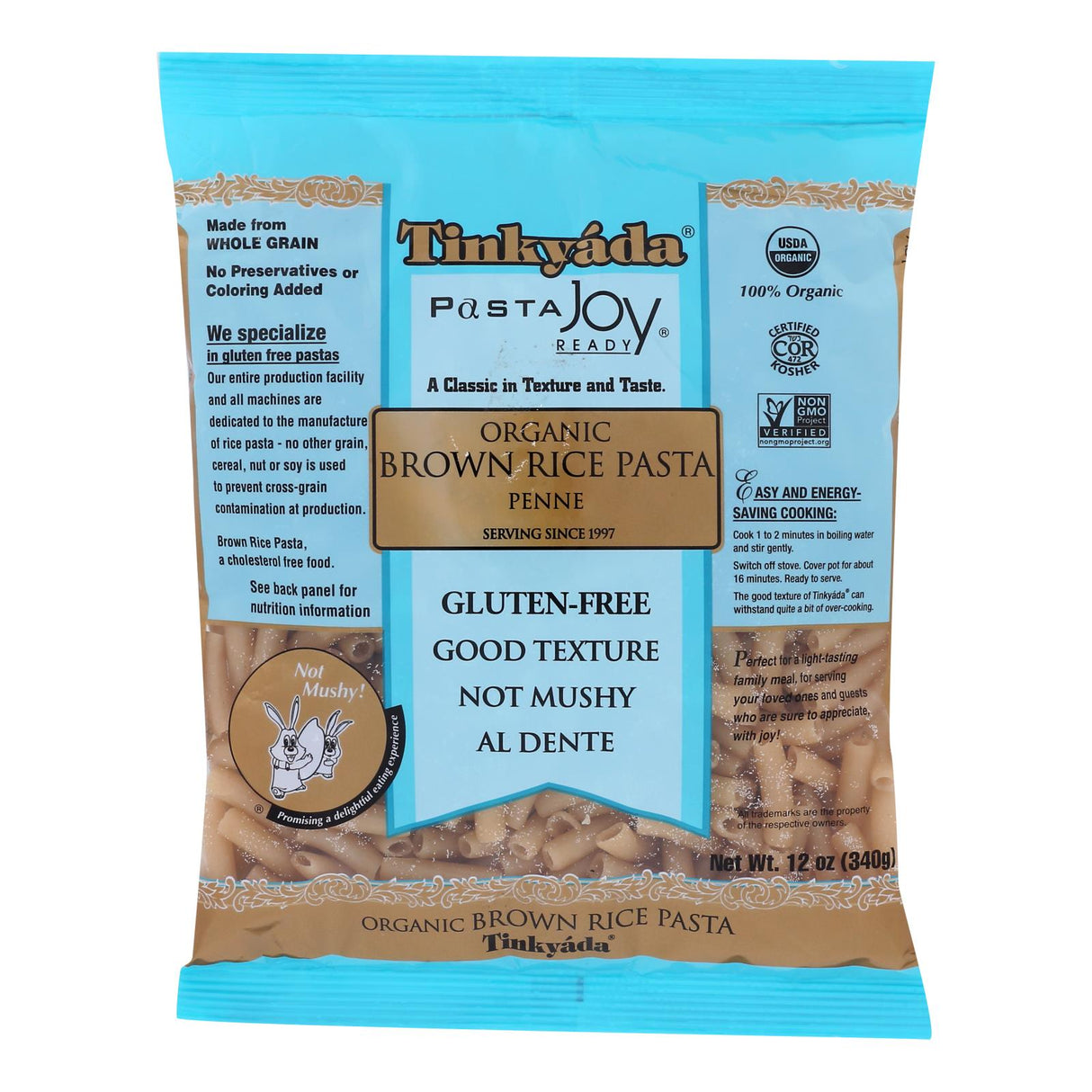 Tinkyada Organic Brown Rice Penne (12 Pack, 12 Ounces Per Box) - Cozy Farm