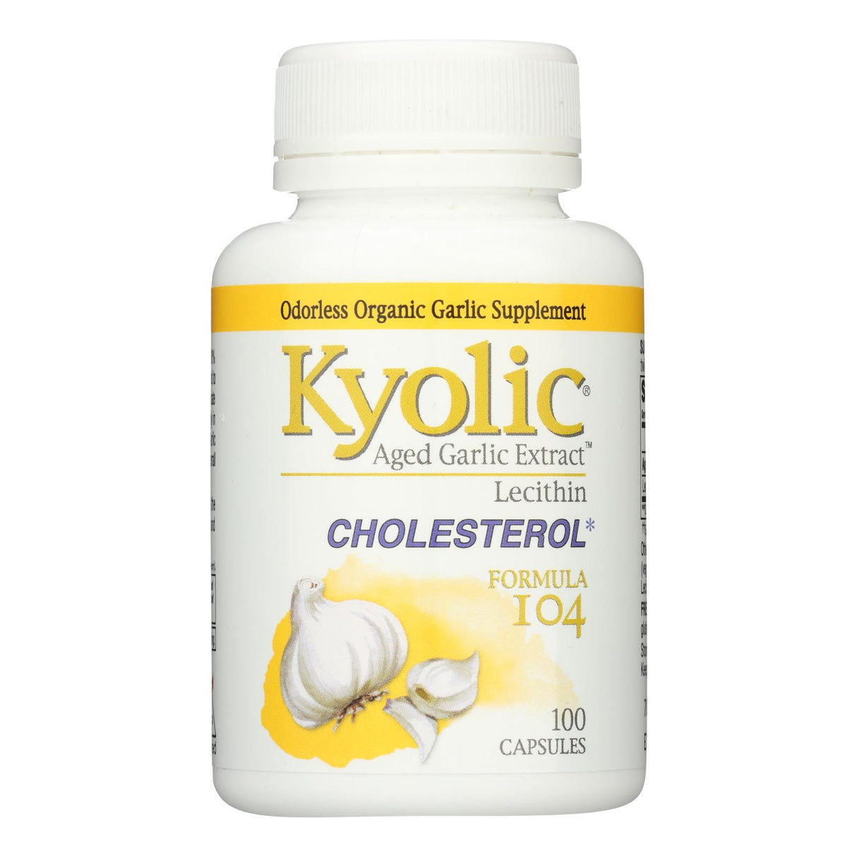 Kyolic Aged Garlic Extract Cholesterol Support Formula 104, 100 Capsules - Cozy Farm