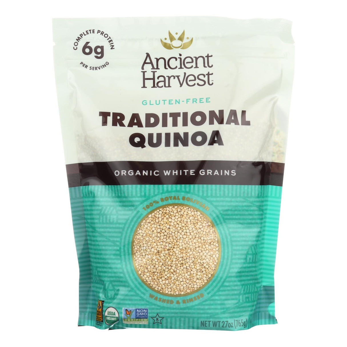 Ancient Harvest Organic Traditional White Quinoa Pack of Six 27oz Bags - Cozy Farm