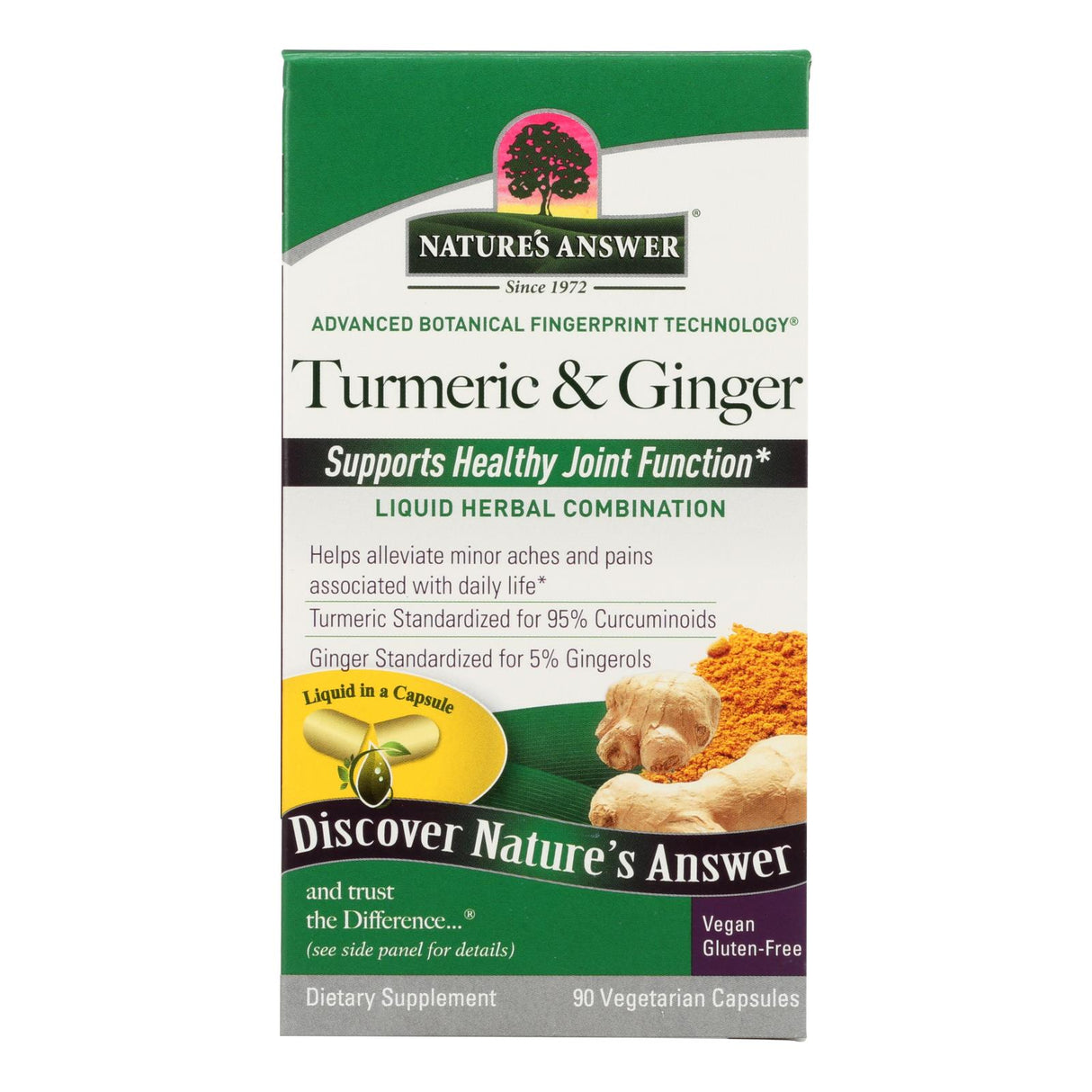 Nature's Answer Turmeric and Ginger Extract Capsules - 90 Veggie Caps - Cozy Farm