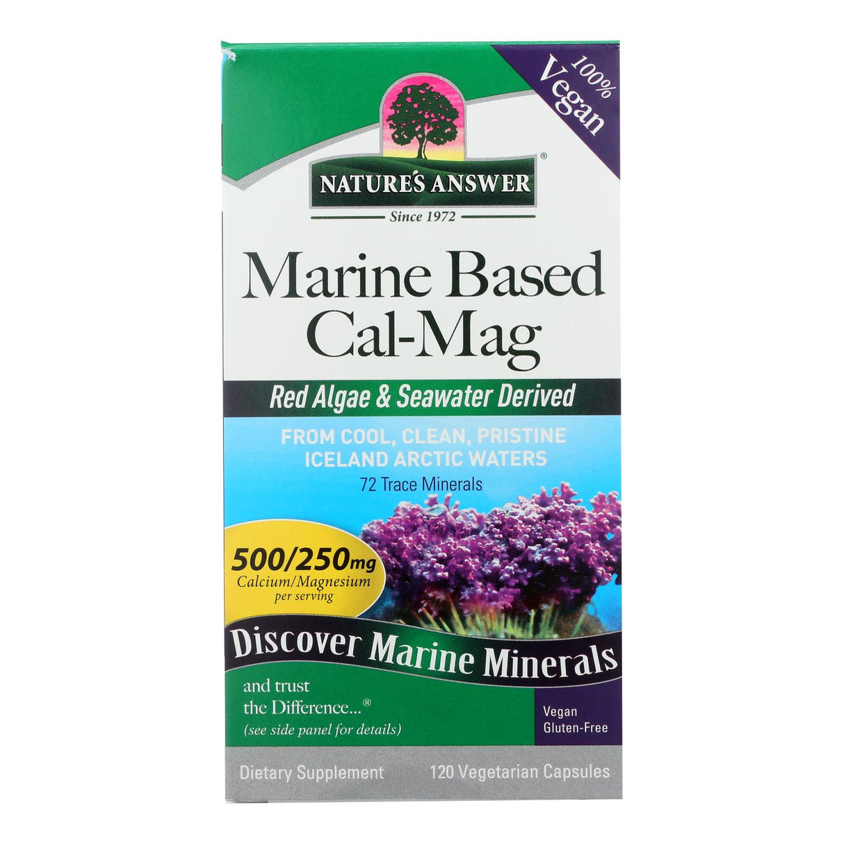 Nature's Answer Plant-Based Cal-Mag Supplement: Supports Bone Health (Pack of 1 - 120 Caps) - Cozy Farm