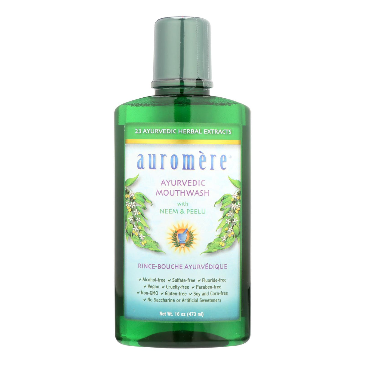 Auromere Ayurvedic Mouthwash Refreshing Herbal Flavor (16 Oz.) - Cozy Farm