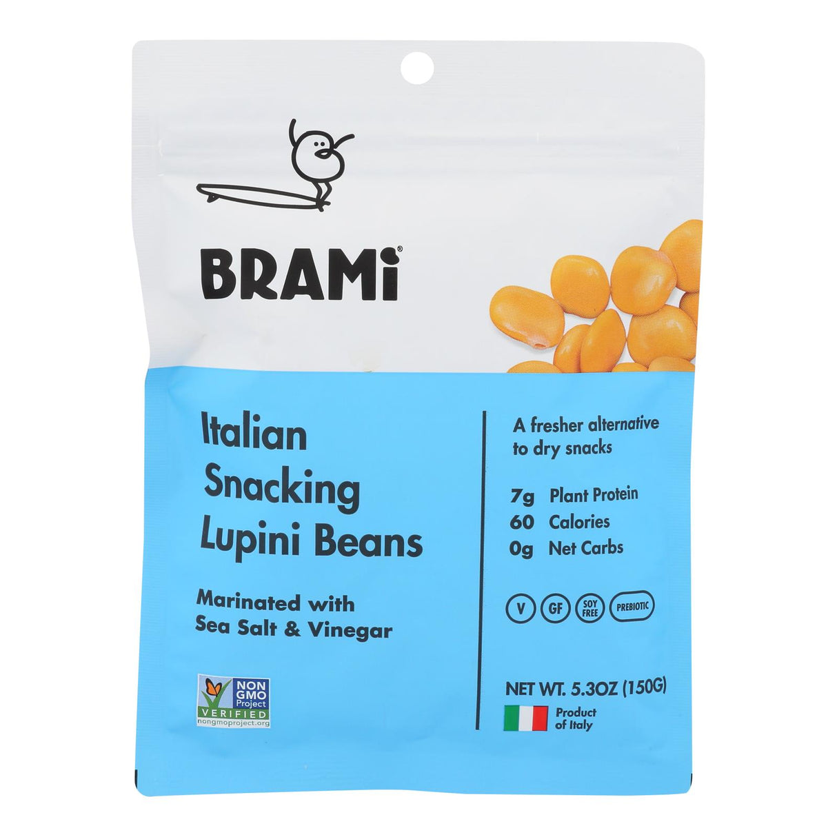 Brami Lupini Snack: Sea Salt Delights, 8-Pack x 5.3 Oz - Cozy Farm