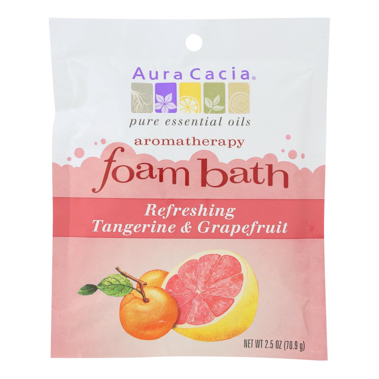 Aura Cacia Refreshing Tangerine and Grapefruit Foam Bath (Set of 6 - 2.5 Oz) - Cozy Farm