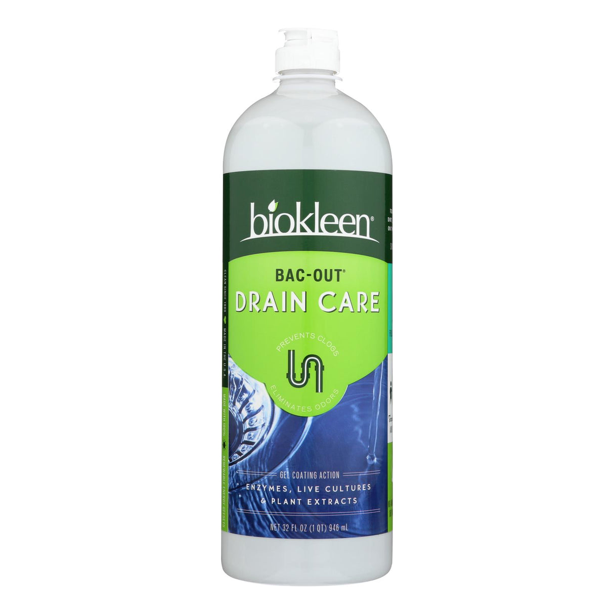 Biokleen Natural Drain Care for Removing Clogs, Stains, and Odors (Pack of 6 - 32 Fl Oz.) - Cozy Farm