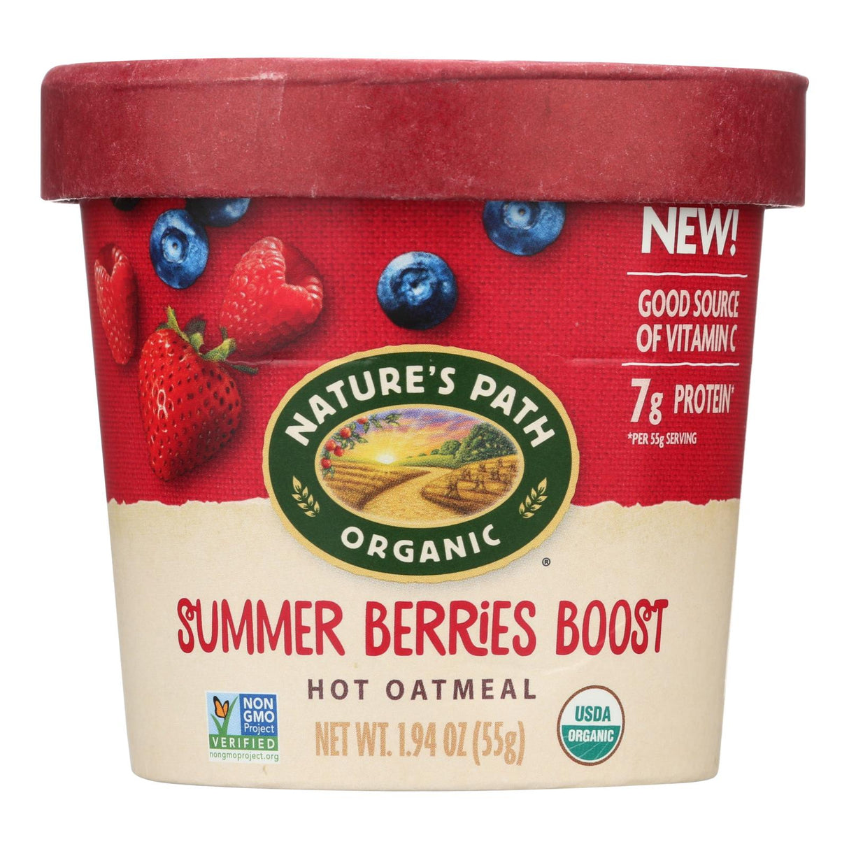 Nature's Path Organic Hot Summer Berries Boost Oatmeal, 12-Pack (1.94 Oz Each) - Cozy Farm