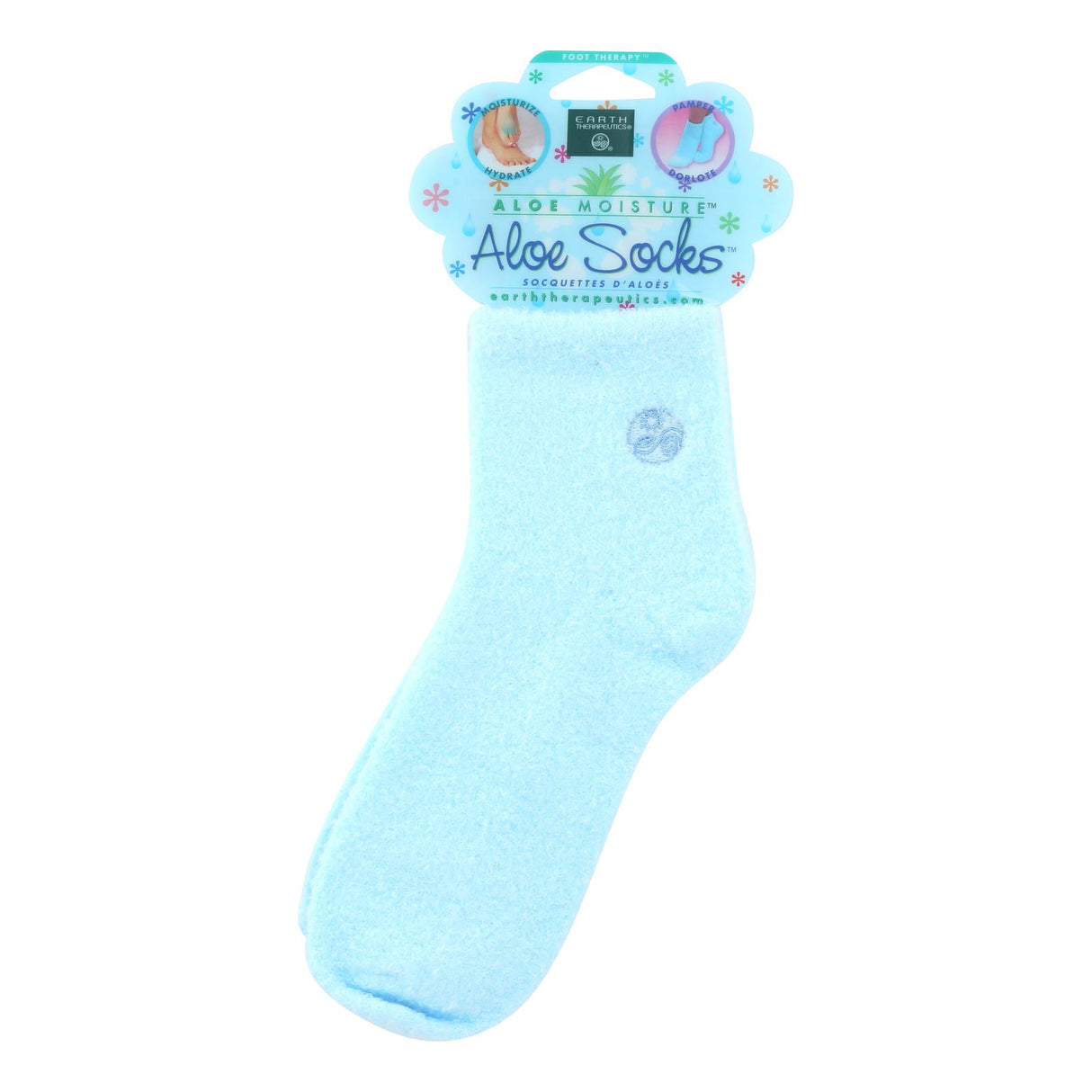 Earth Therapeutics Aloe Enhanced Moisturizing Socks - Blue - Cozy Farm