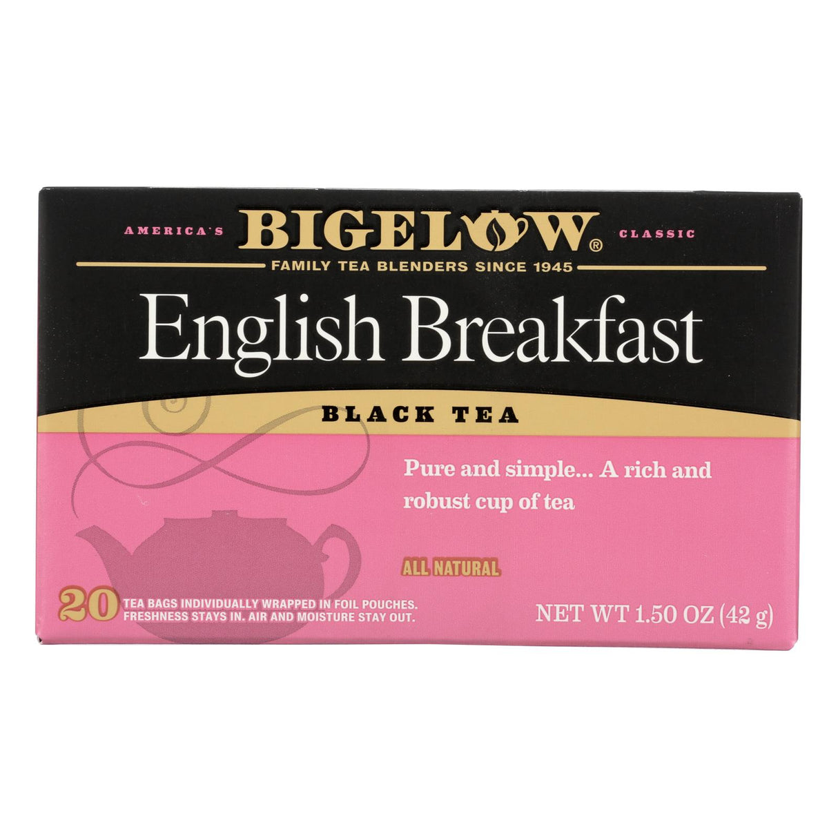 Bigelow English Breakfast Black Tea, Refreshing Start to Your Day (Pack of 6 - 20 Tea Bags) - Cozy Farm