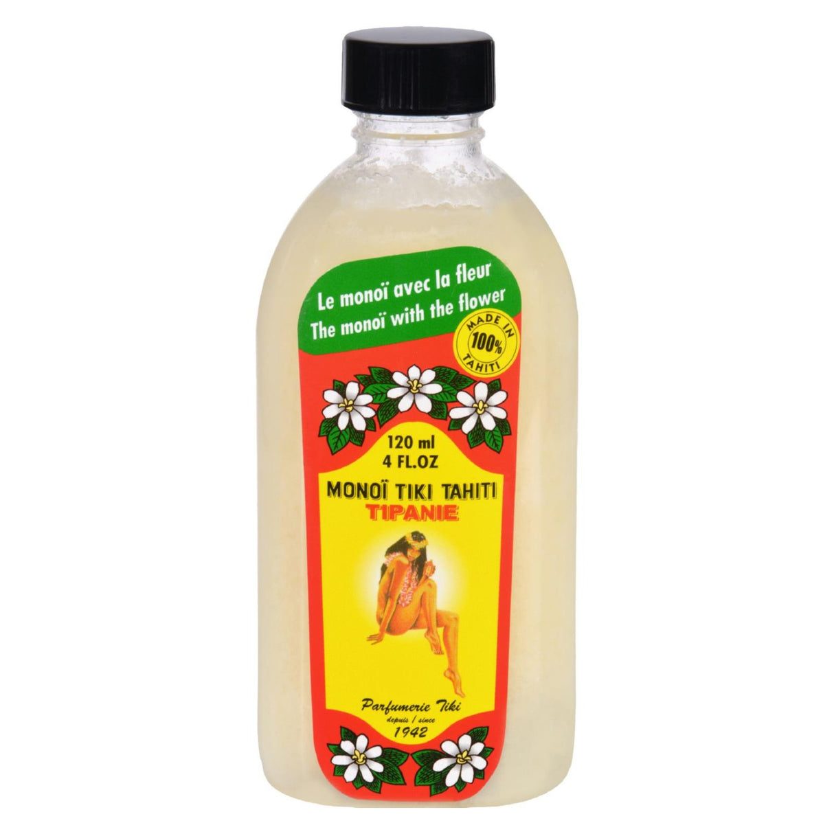 Tiare Tahiti Monoi Coconut Oil with Frangipani Tipanie Essence, 4 Oz - Cozy Farm