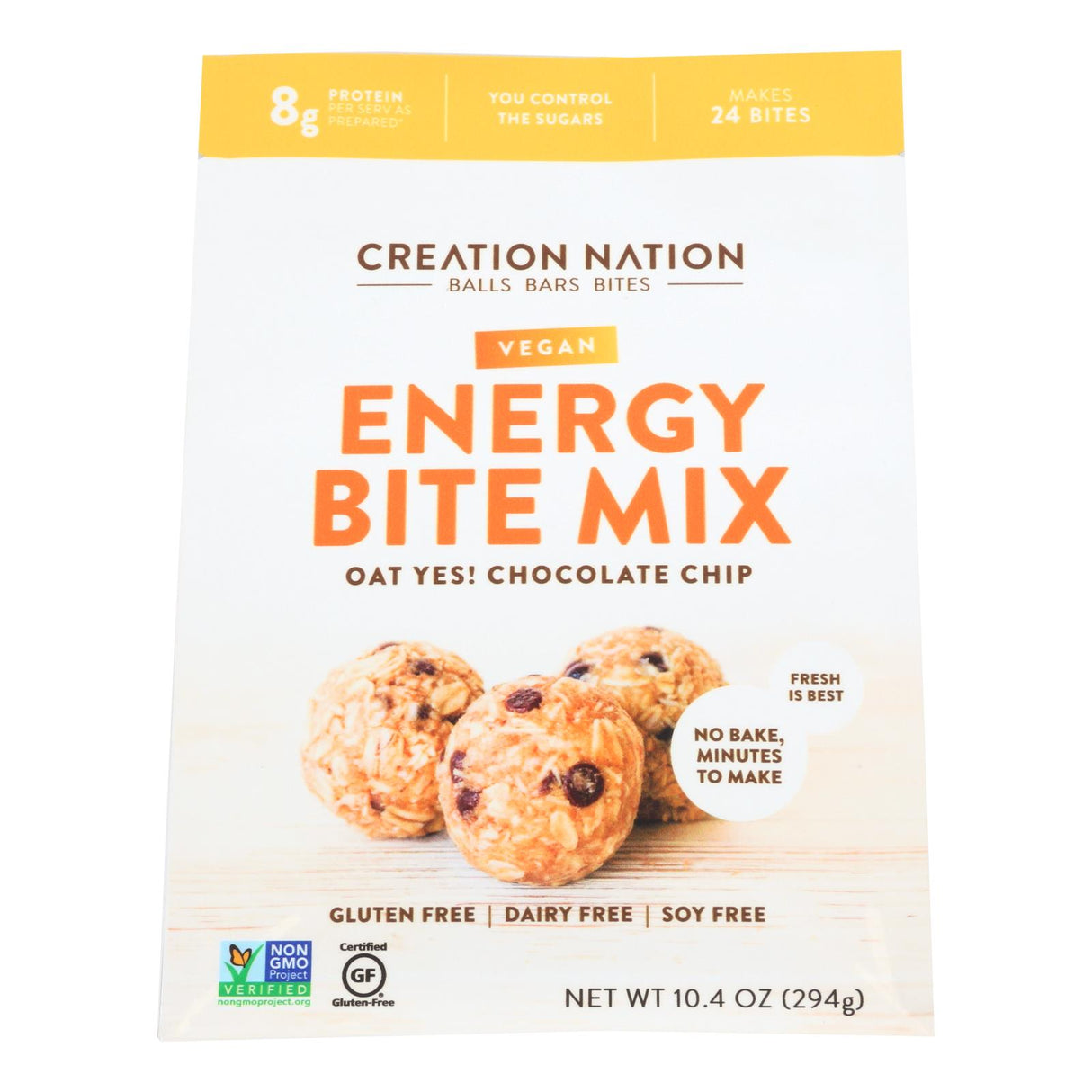 Creation Nation Oaty-es! Chocolate Chip Vegan Energy Bite Mix for Quick Snacks (Pack of 6 - 10.4 Oz.) - Cozy Farm
