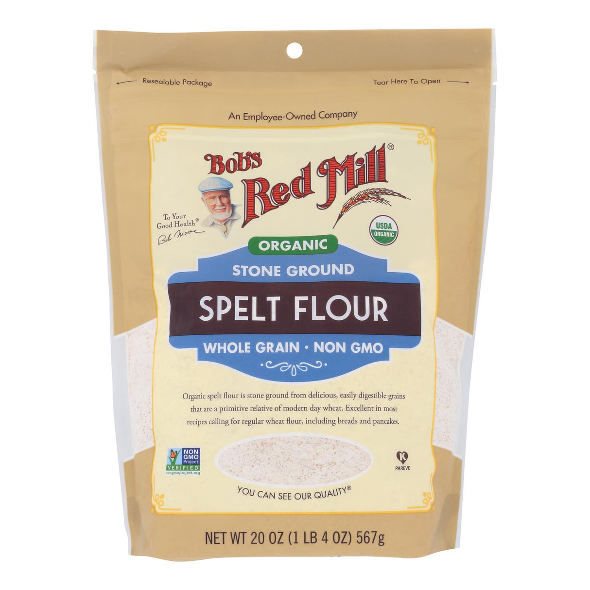 Bob's Red Mill Organic Stone-Ground Spelt Flour, 4 x 20 Oz. - Cozy Farm