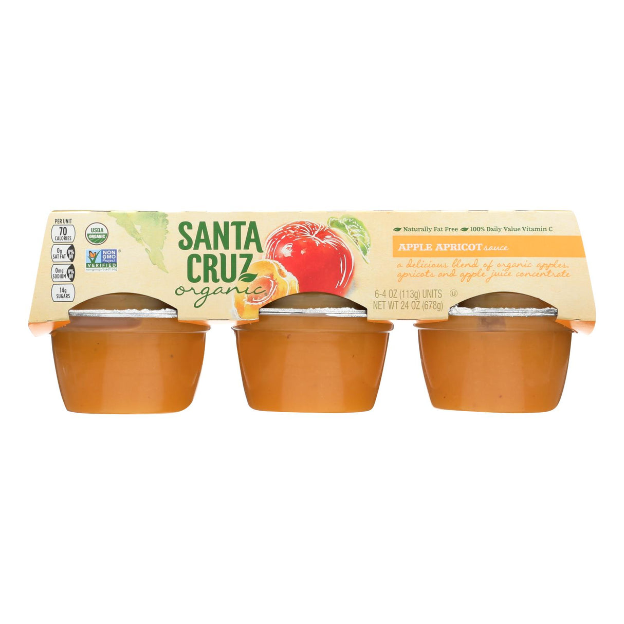 Santa Cruz Organic Apricot Apple Sauce 4 Oz. Pack of 12 - Cozy Farm