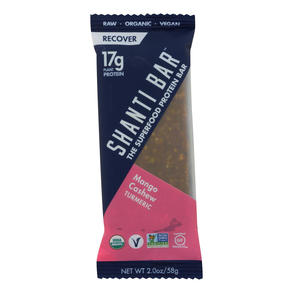 Shanti Bar Superfood Protein Bar, Mango Cashew, 12 - 2 Oz Bars - Cozy Farm