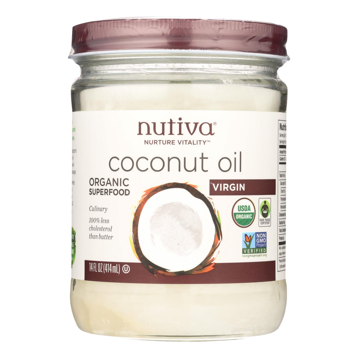 Nutiva Organic Superfood Virgin Unrefined Coconut Oil, 14 Oz (Pack of 6) - Cozy Farm