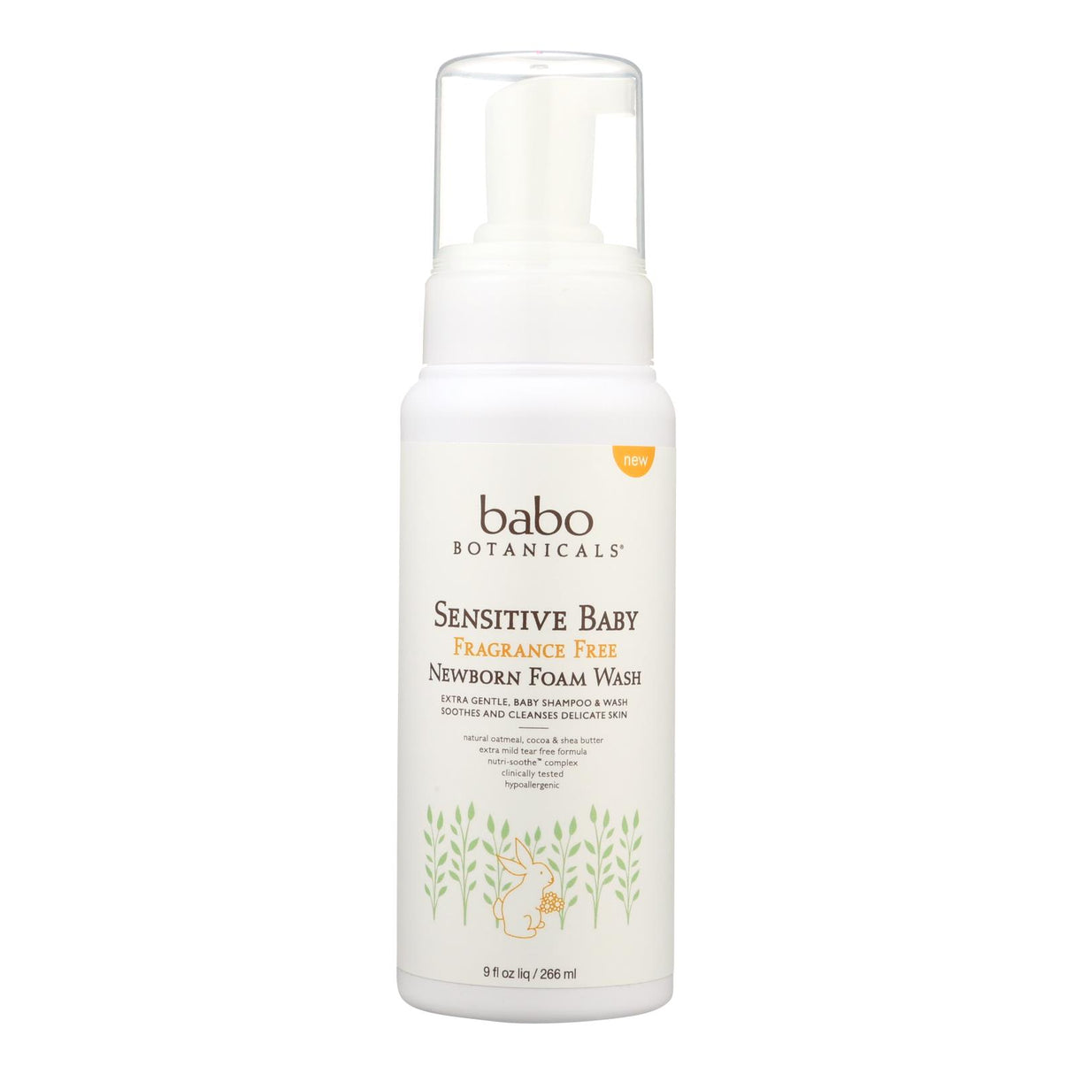 Babo Botanicals Foaming Body Wash, Fragrance-Free, Gentle for Sensitive Skin, 9 Fl Oz - Cozy Farm