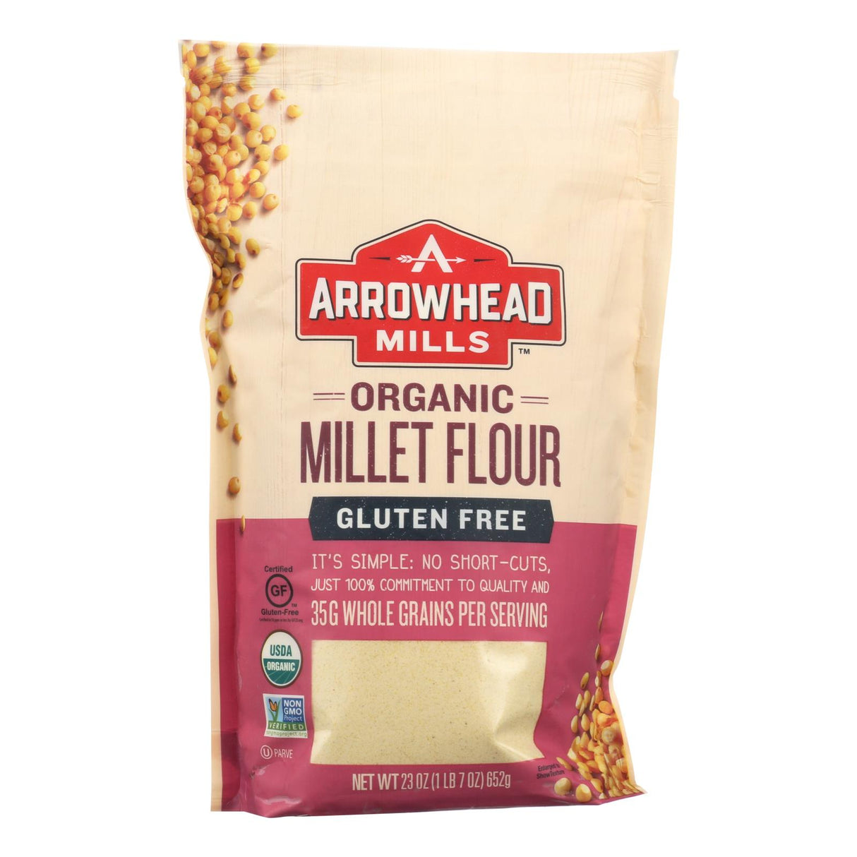 Arrowhead Mills Gluten-Free Organic Millet Flour, 23 Oz. (Pack of 6) - Cozy Farm