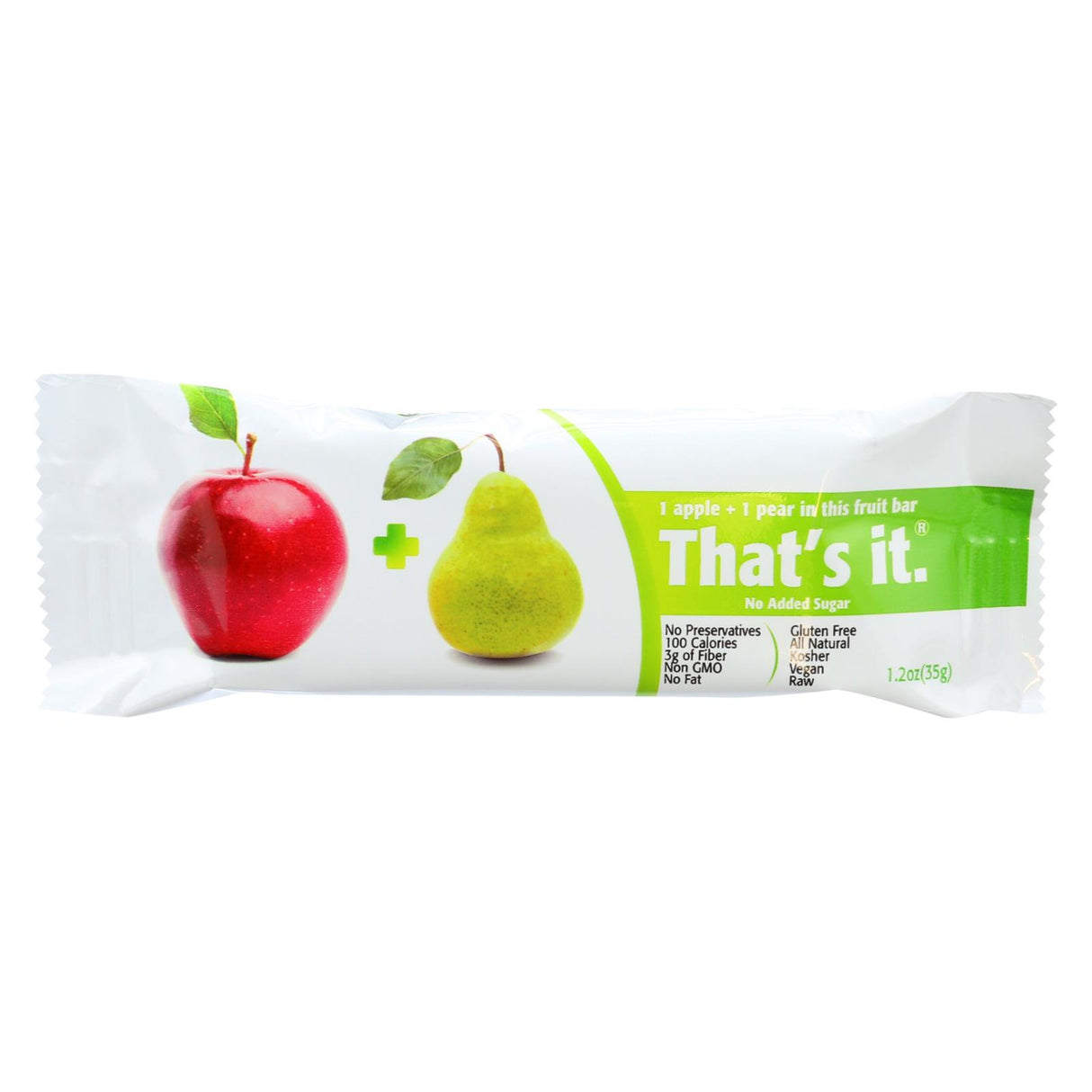 That's It Apple and Pear Fruit Bars - Case of 12 - 1.2 oz Each - Cozy Farm