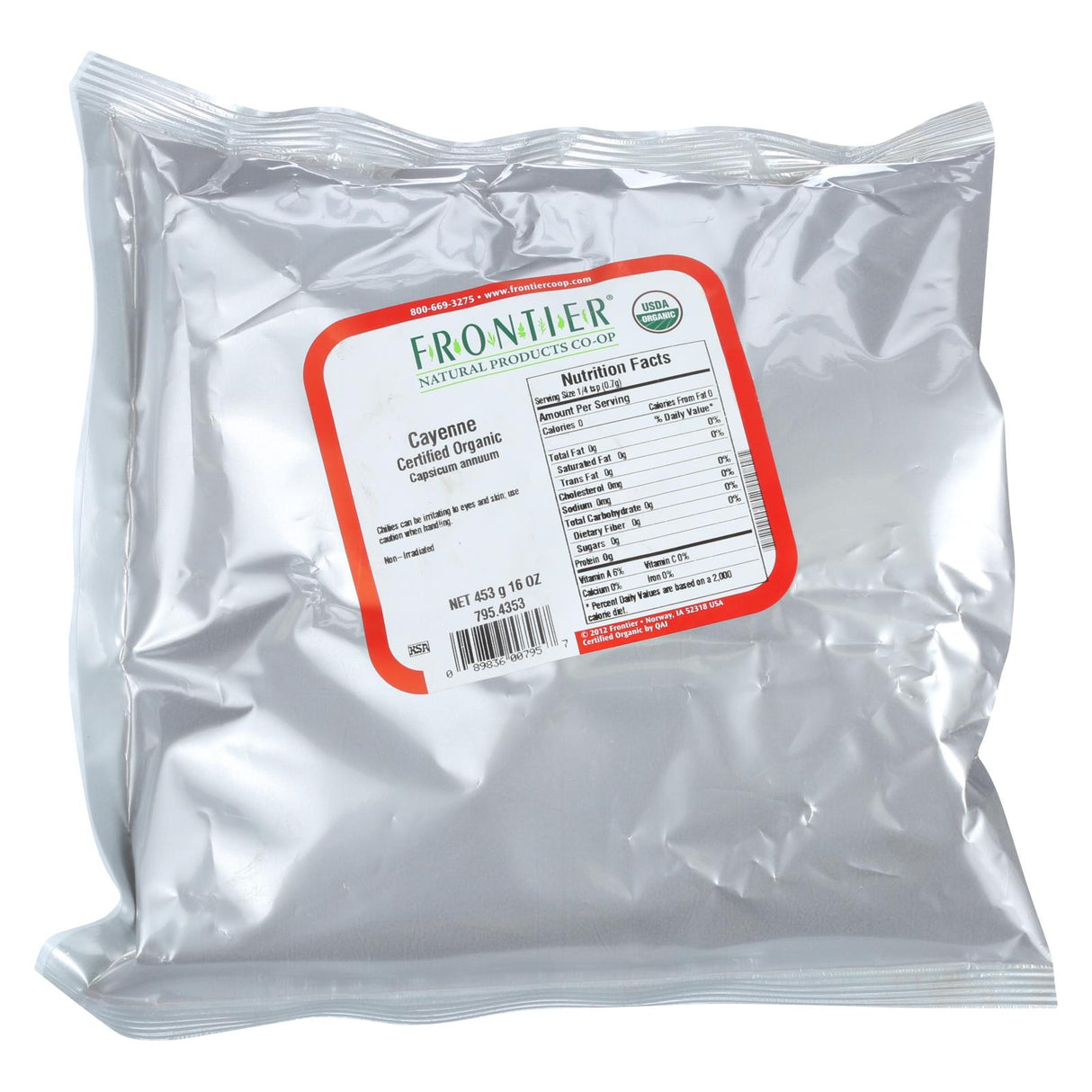 Frontier Herb - Organic Cayenne Chili Powder - Ground 30000 HU, 1 lb Bulk Bag - Cozy Farm
