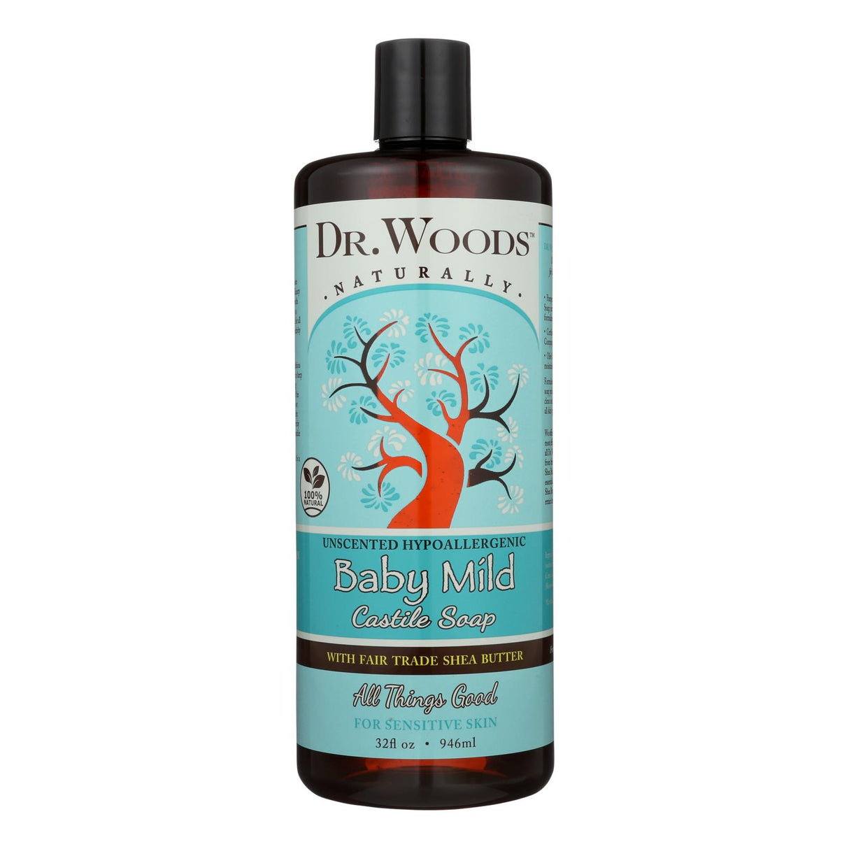 Dr. Woods Shea Vision Pure Castile Soap, Baby Mild with Organic Shea Butter, 32 Fl Oz - Cozy Farm