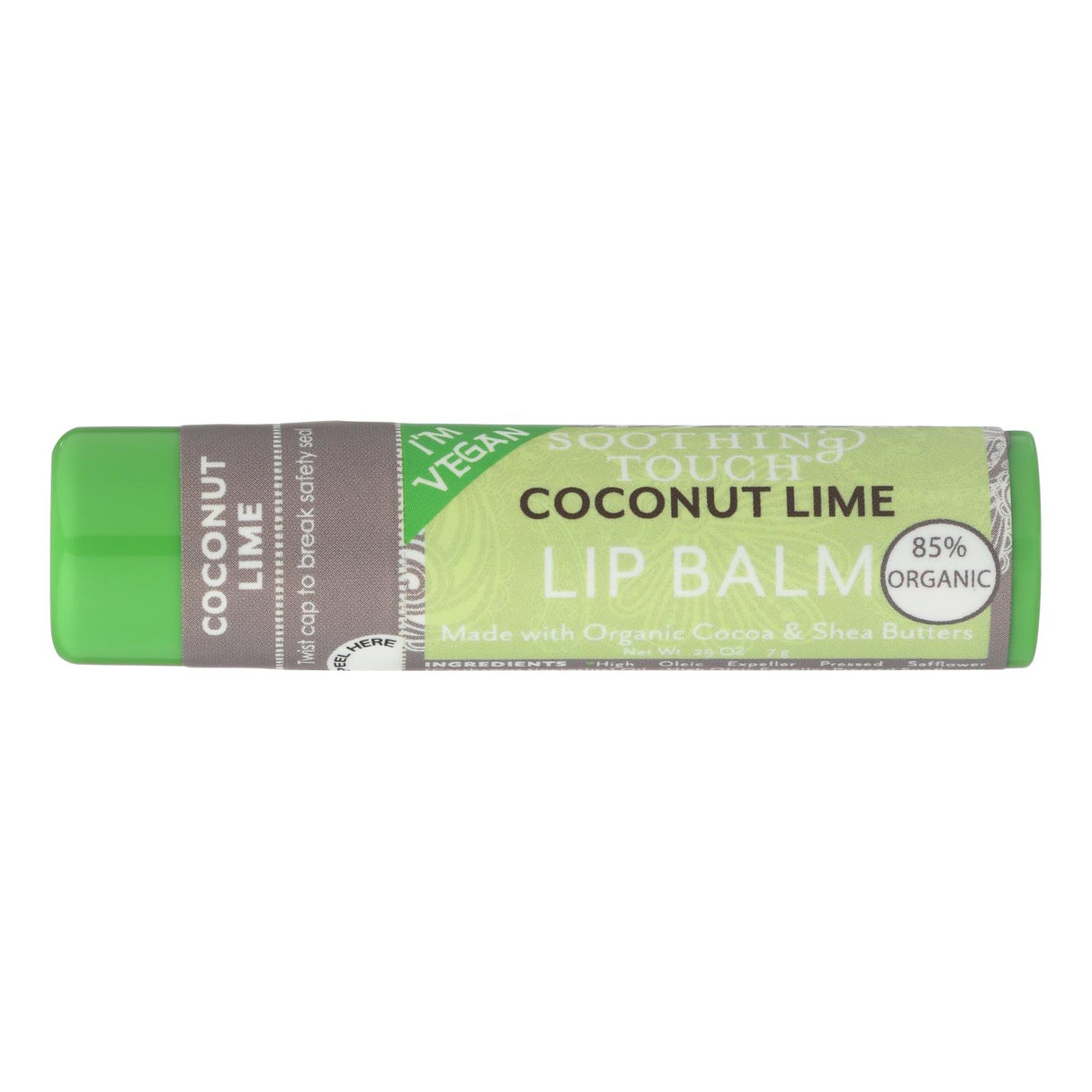 Organic Coconut Lime Lip Balm by Soothing Touch (.25 Oz., Pack of 12) - Cozy Farm