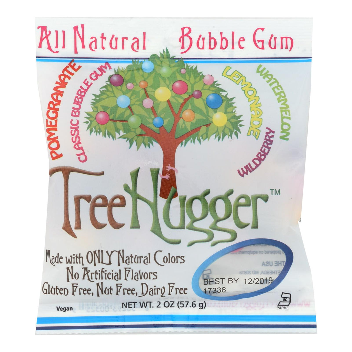 Tree Hugger Bubble Gum - Fantastic Fruit (12 - 2 oz. Packs) - Cozy Farm