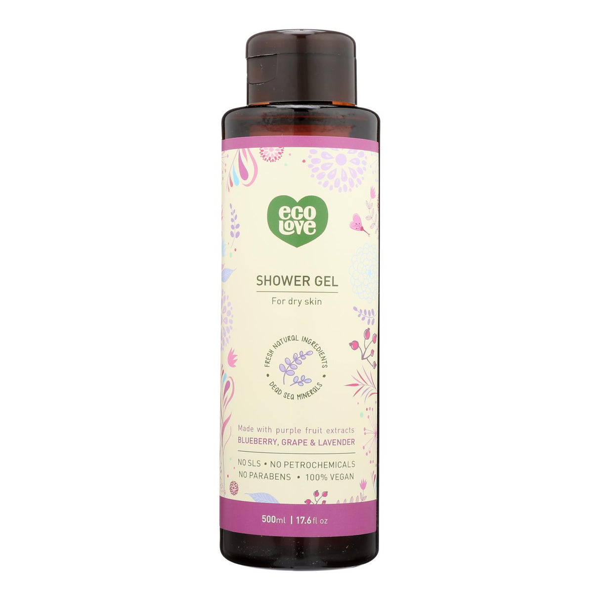 Ecolove Purple Fruit Shower Gel 17.6 Fl Oz - Cozy Farm