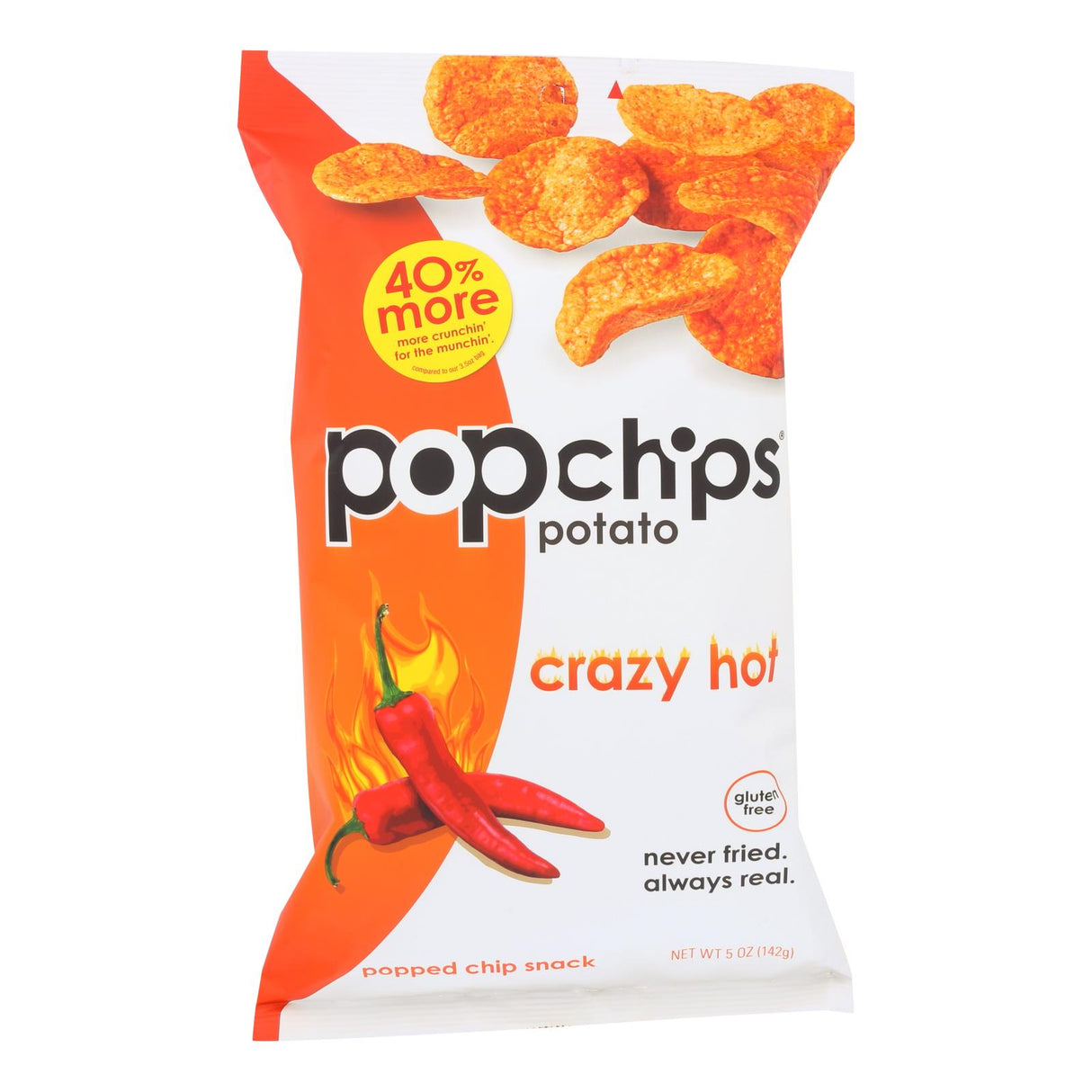 Popchips Potato Chips - Crazy Hot (12-Pack) - 5 Oz. Bags - Cozy Farm