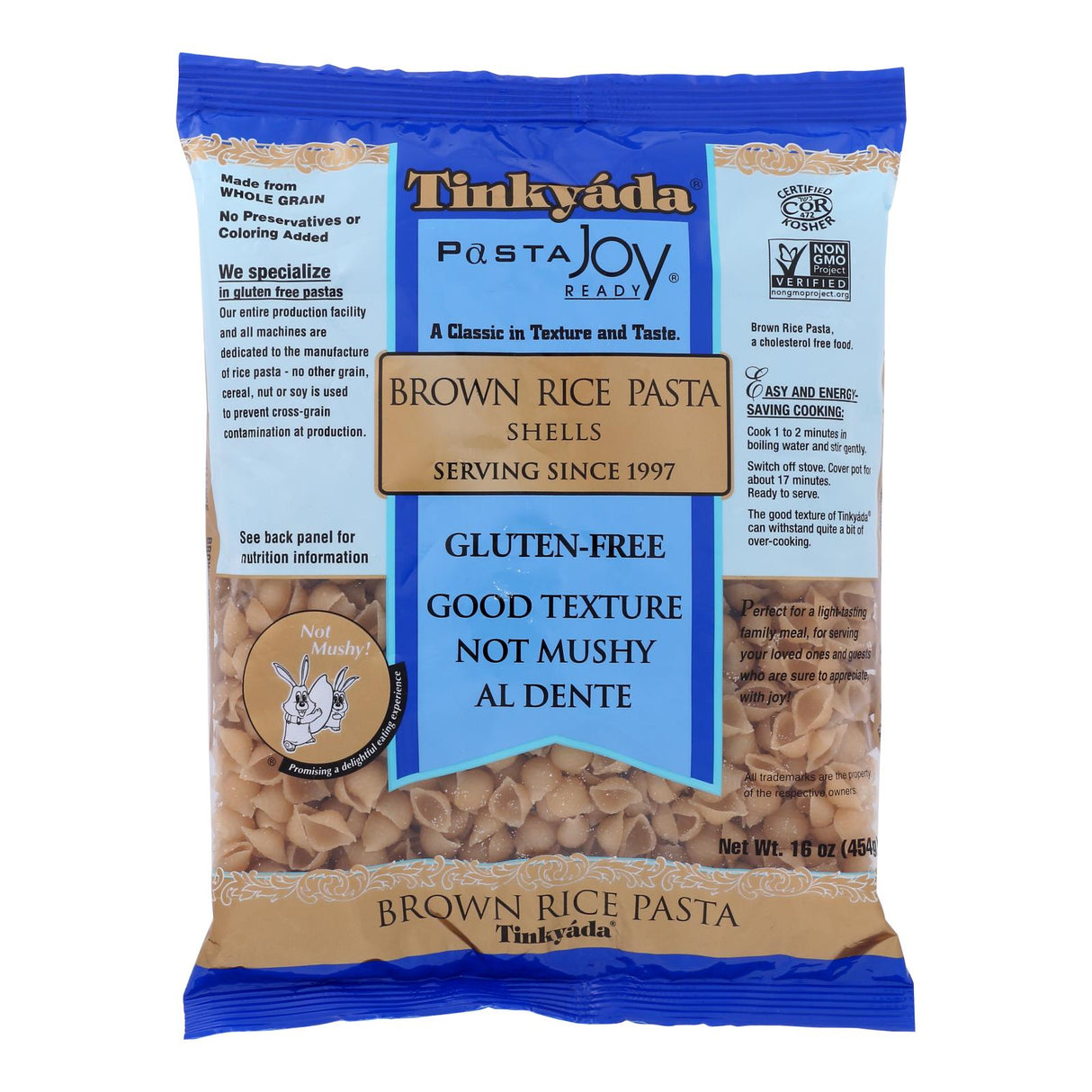 Tinkyada Brown Rice Pasta Shells (12-Pack, 16 Oz. Each) - Cozy Farm