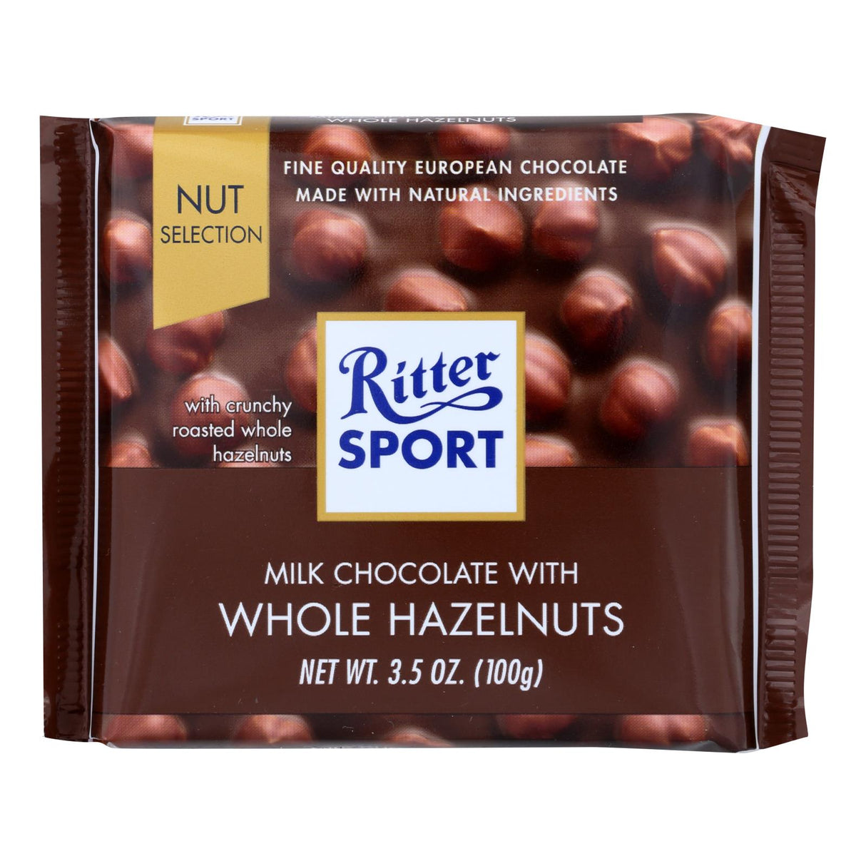 Ritter Sport Milk Chocolate Whole Hazelnuts (Pack of 10) - 3.5 Oz Bars - Cozy Farm