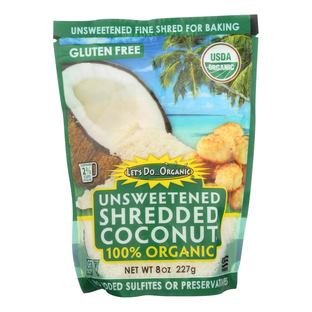 Let's Do Organics Shredded Coconut Unsweetened 8 Oz. (Pack of 12) - Cozy Farm