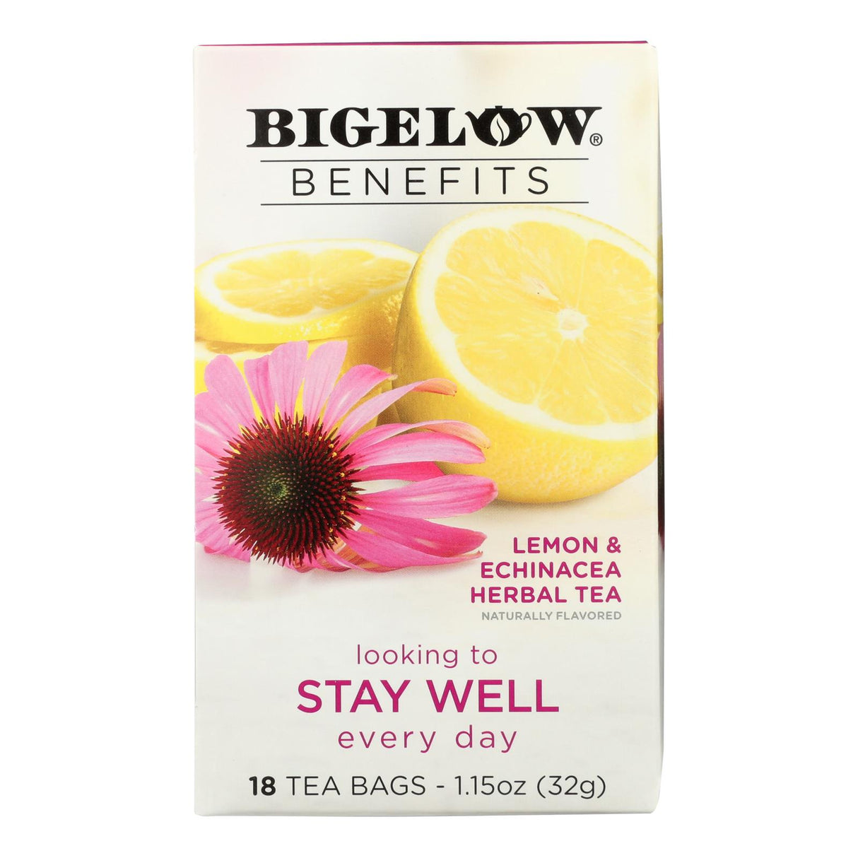 Bigelow Lemon Echinacea Stay Well Herbal Tea, 108 Count (Pack of 6) - Cozy Farm