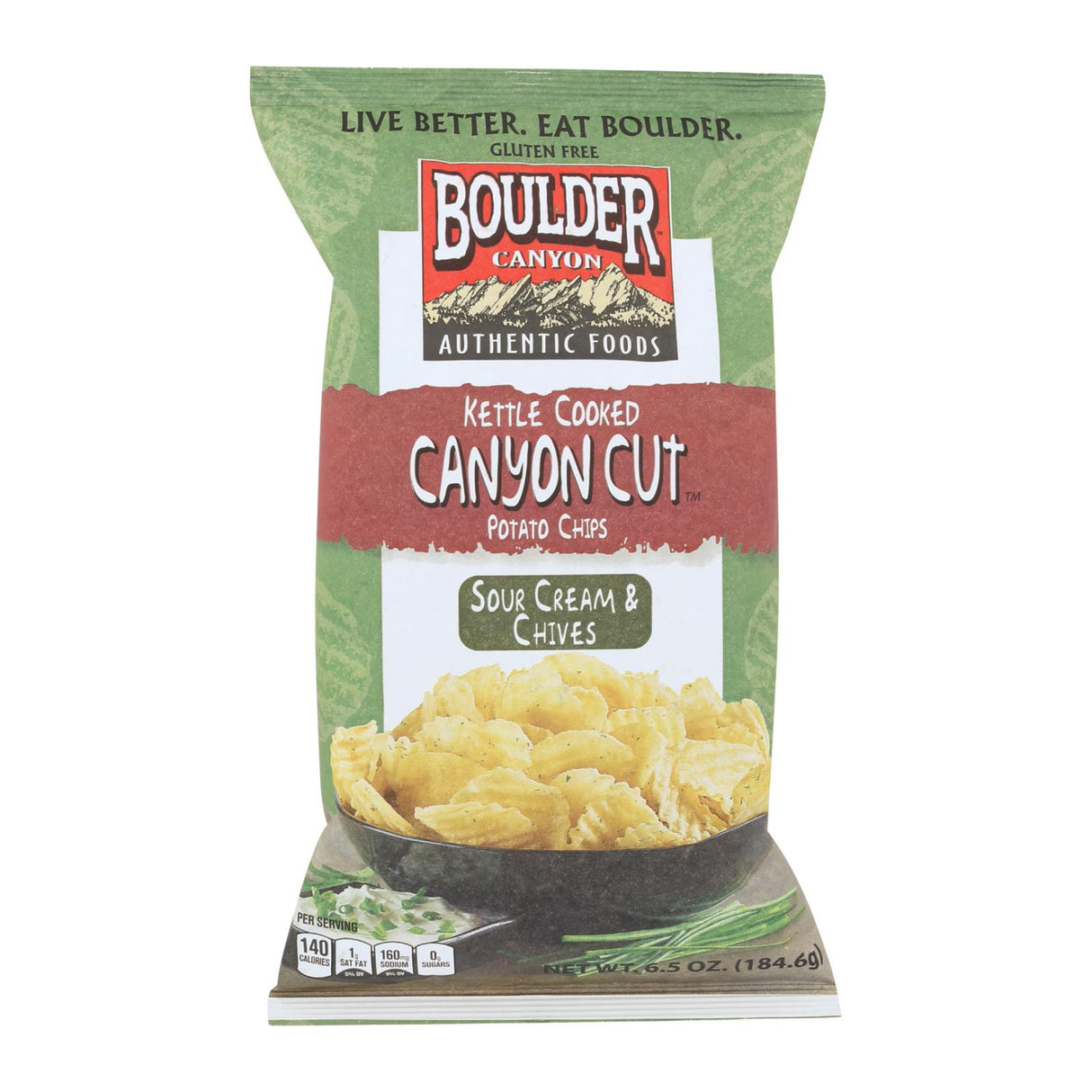 Boulder Canyon Kettle Cooked Canyon Cut Potato Chips - Sour Cream & Onion (Pack of 12 - 6.5 Oz.) - Cozy Farm