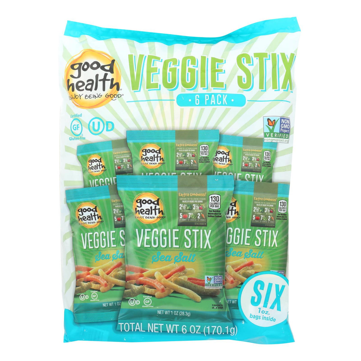 Good Health Veggie Straws - Sea Salt, 6 Oz. Pack of 6 - Cozy Farm